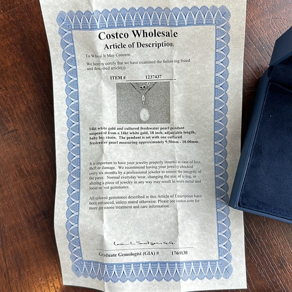 NWT 14kt white gold freshwater pearl necklace - Picture 4 of 6